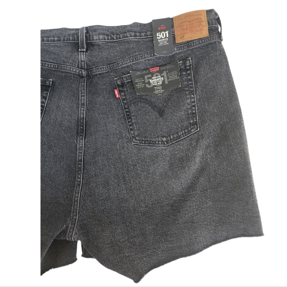 501 levis PREMIUM shorts high rise shorts button fly faded black NWt!  Size 24 - Picture 6 of 12